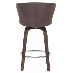 Kirklands Home Bar Stools & Counter Height Stools|Faux Leather Mynette Swivel Stool, 36 in. Brown