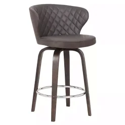 Kirklands Home Bar Stools & Counter Height Stools|Faux Leather Mynette Swivel Stool, 40 in. Brown