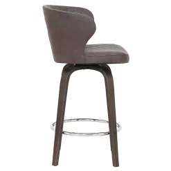 Kirklands Home Bar Stools & Counter Height Stools|Faux Leather Mynette Swivel Stool, 40 in. Brown