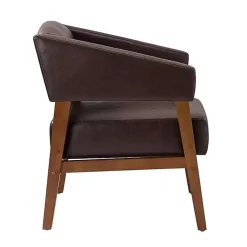Kirklands Home Accent Chairs|Faux Leather Nicki Accent Chair Brown