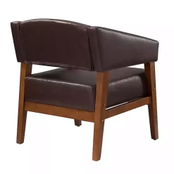 Kirklands Home Accent Chairs|Faux Leather Nicki Accent Chair Brown