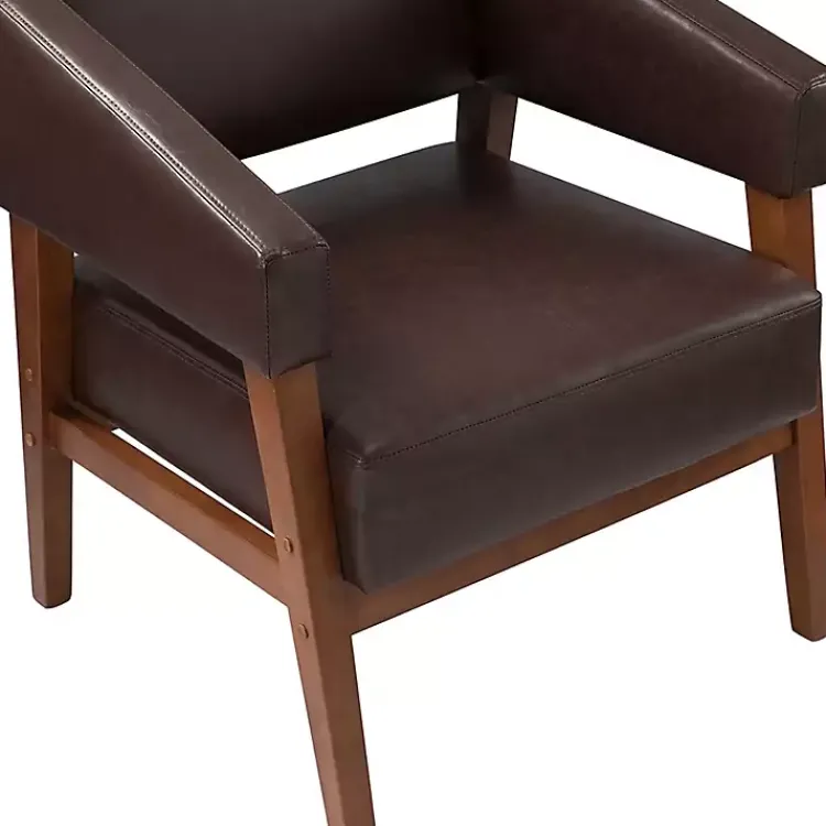 Kirklands Home Accent Chairs|Faux Leather Nicki Accent Chair Brown