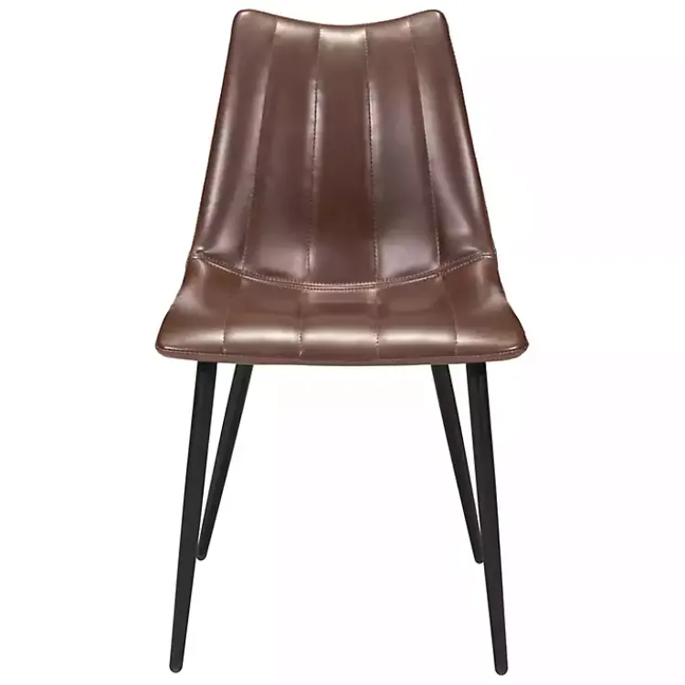 Kirklands Home Dining Chairs|Faux Leather Noreen Dining Chairs, Set of 2 Brown