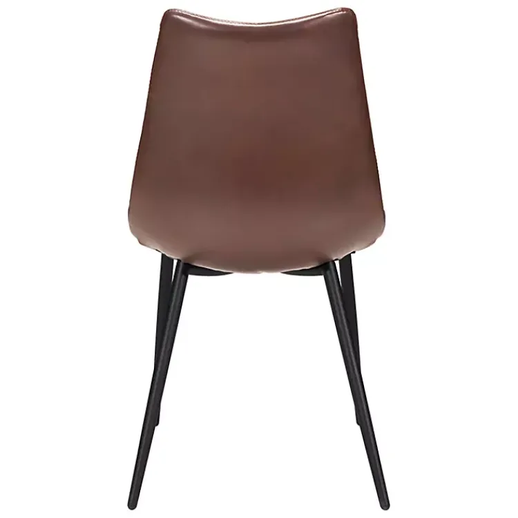 Kirklands Home Dining Chairs|Faux Leather Noreen Dining Chairs, Set of 2 Brown