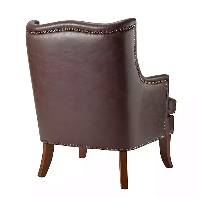Kirklands Home Accent Chairs|Faux Leather Ophelia Accent Chair Brown