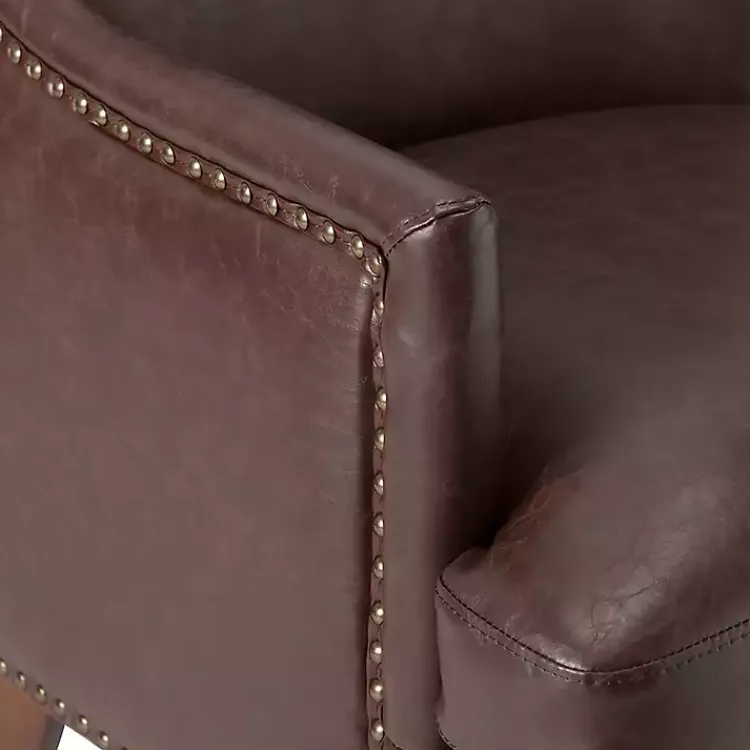 Kirklands Home Accent Chairs|Faux Leather Ophelia Accent Chair Brown