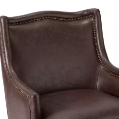 Kirklands Home Accent Chairs|Faux Leather Ophelia Accent Chair Brown