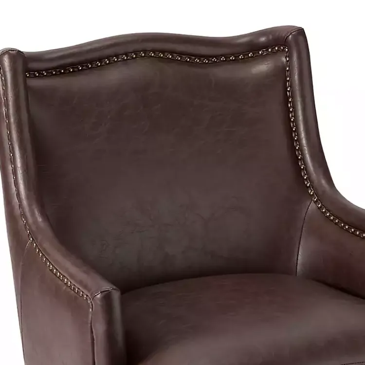 Kirklands Home Accent Chairs|Faux Leather Ophelia Accent Chair Brown