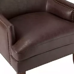 Kirklands Home Accent Chairs|Faux Leather Ophelia Accent Chair Brown
