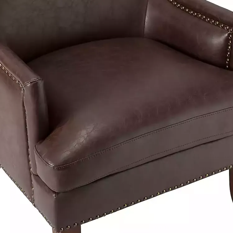 Kirklands Home Accent Chairs|Faux Leather Ophelia Accent Chair Brown