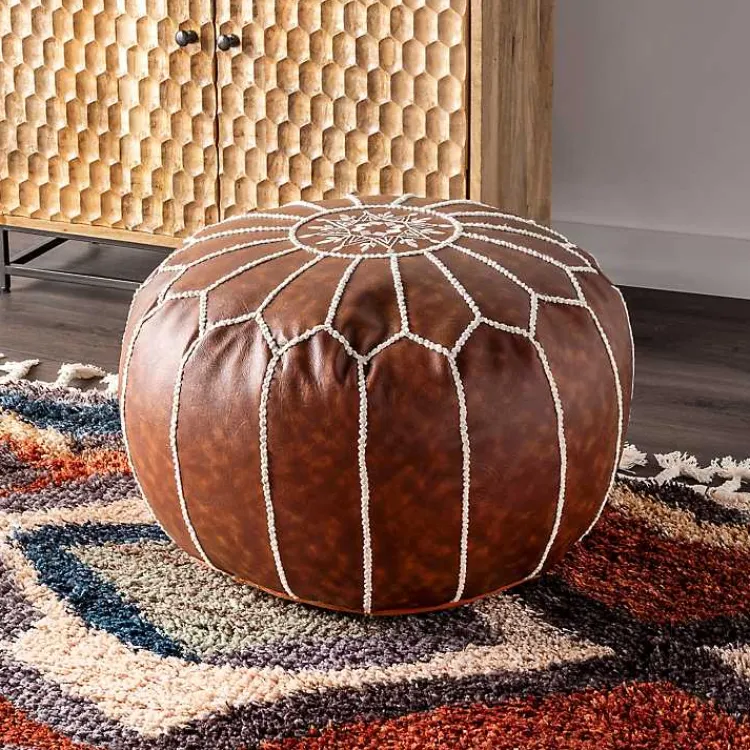 Faux Leather Pouf Poufs & Floor Cushions