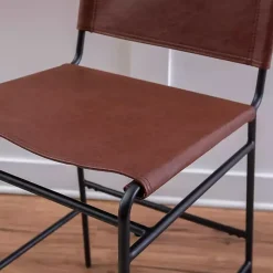 Kirklands Home Bar Stools & Counter Height Stools|Faux Leather Sling Counter Stool Brown