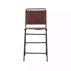 Kirklands Home Bar Stools & Counter Height Stools|Faux Leather Sling Counter Stool Brown