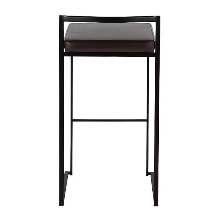Kirklands Home Bar Stools & Counter Height Stools|Faux Leather Stackable Bar Stools, Set of 2 Brown