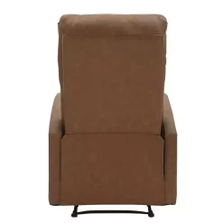 Kirklands Home Accent Chairs|Faux Leather Upholstered Slim Recliner Brown