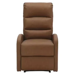 Kirklands Home Accent Chairs|Faux Leather Upholstered Slim Recliner Brown