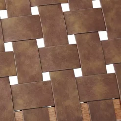 Kirklands Home Dining Chairs|Faux Leather Woven Dining Chairs, Set of 2 Brown