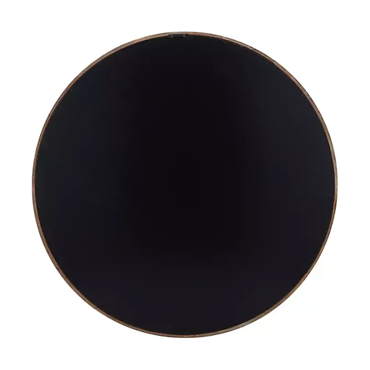 Kirklands Home Decorative Mirrors|Brown Fir Wood Round Wall Mirror