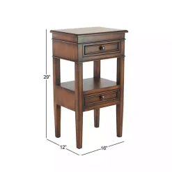 Kirklands Home Accent & End Tables|Fir Wood Tiered Side Table Brown