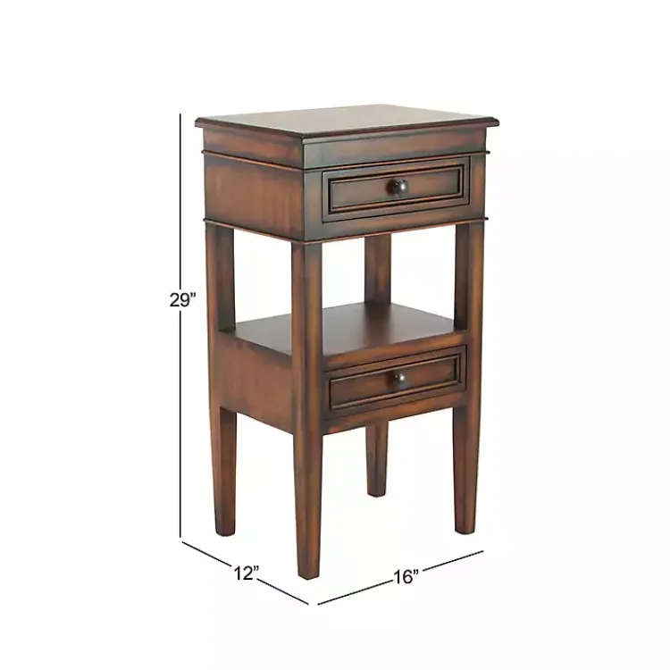 Kirklands Home Accent & End Tables|Fir Wood Tiered Side Table Brown