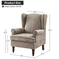 Kirklands Home Accent Chairs|Floral Brocade Wingback Ella Armchair Brown