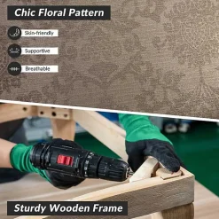 Kirklands Home Accent Chairs|Floral Brocade Wingback Ella Armchair Brown