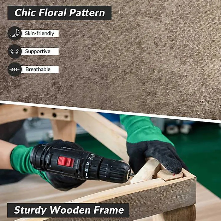 Kirklands Home Accent Chairs|Floral Brocade Wingback Ella Armchair Brown