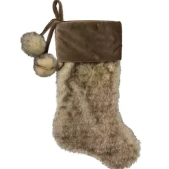 Hot Fur and Corduroy Pom Stocking Christmas Stockings & Stocking Holders