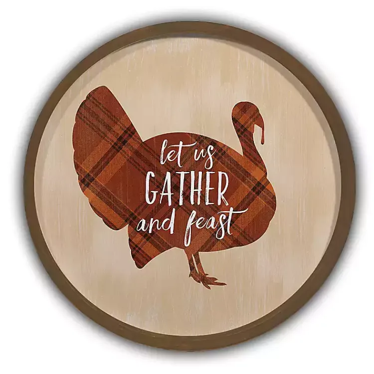Best Gather & Feast Plaid Wall Plaque Fall