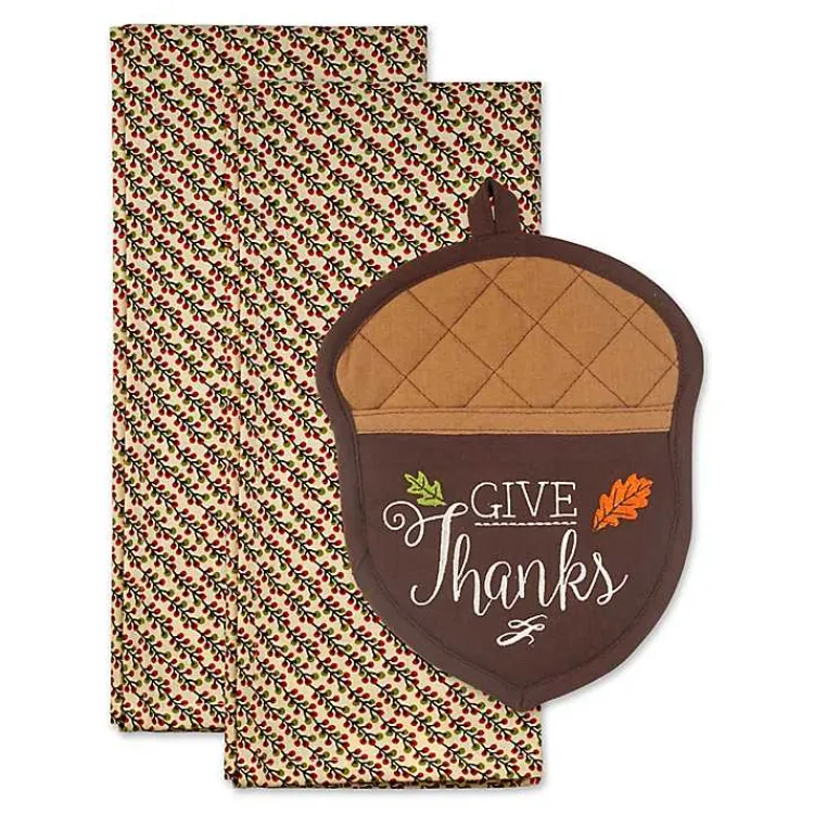 Clearance Give Thanks 3-pc. Potholder & Towel Set Fall