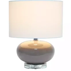 Kirklands Home Table Lamps|Glass Short Oval Table Lamp Brown