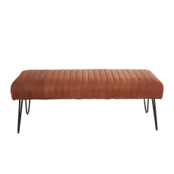 Kirklands Home Benches & Ottomans|Leather Tufted Panel Bench Brown
