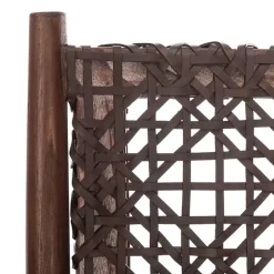 Kirklands Home Accent Chairs|Leather Woven Accent Chair Brown