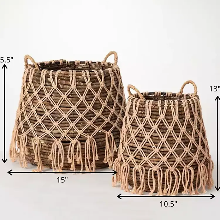 Online Macrame Overlay Baskets, Set of 2 Baskets & Boxes