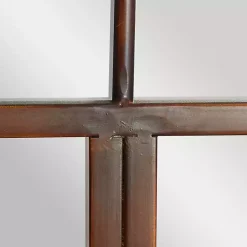 Kirklands Home Decorative Mirrors|Metal Arch Frame Windowpane Wall Mirror Brown