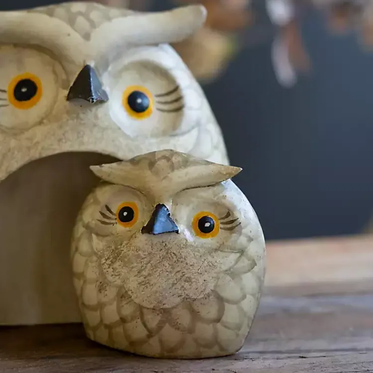 Metal Nesting Owl Figurines, Set of 2 Statues & Figurines