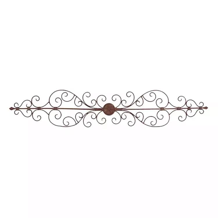 Kirklands Home Wall Plaques|Metal Scroll Panel Wall Plaque Brown