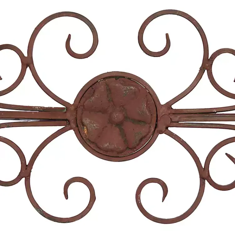 Kirklands Home Wall Plaques|Metal Scroll Panel Wall Plaque Brown
