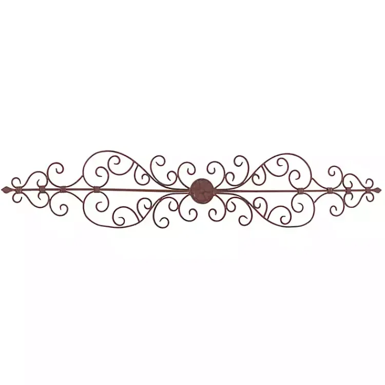 Kirklands Home Wall Plaques|Metal Scroll Panel Wall Plaque Brown