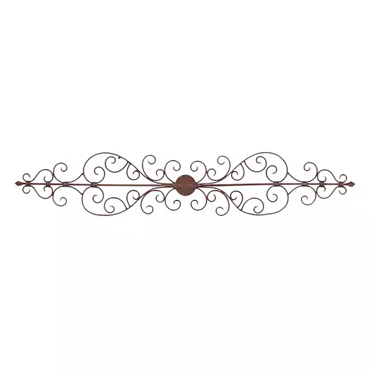 Kirklands Home Wall Plaques|Metal Scroll Panel Wall Plaque Brown