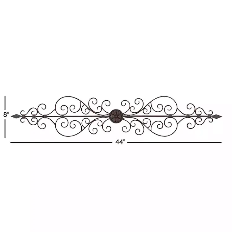 Kirklands Home Wall Plaques|Metal Scroll Panel Wall Plaque Brown
