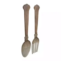 Kirklands Home Wall Plaques|Metal Utensils Wall Plaques, Set of 2 Brown