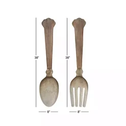 Kirklands Home Wall Plaques|Metal Utensils Wall Plaques, Set of 2 Brown