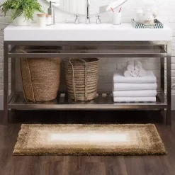 Kirklands Home Bathroom Rugs|Ombre Border Bath Mat, 2x4 Brown