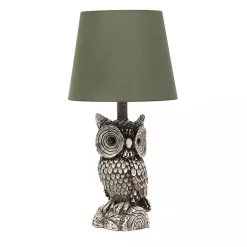 Kirklands Home Table Lamps|Brown Owl and Shade Table Lamp Green
