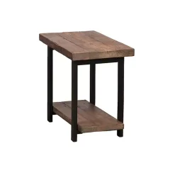 Kirklands Home Accent & End Tables|Pine Wood and Metal Accent Table Brown