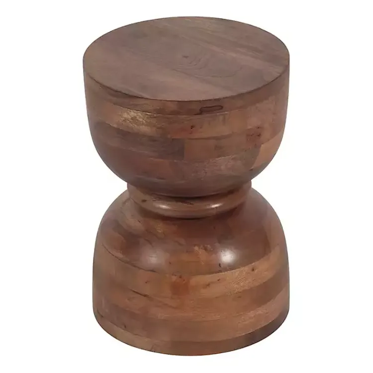 Kirklands Home Accent & End Tables|Polished Wood Hourglass Accent Table Brown