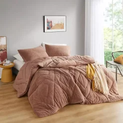 Kirklands Home Comforters|Quilted Teddy 2-pc. Twin Comforter Set Brown