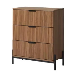 Kirklands Home Dressers & Chests|Reeded 3-Drawer Dresser Brown