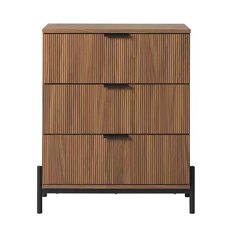 Kirklands Home Dressers & Chests|Reeded 3-Drawer Dresser Brown